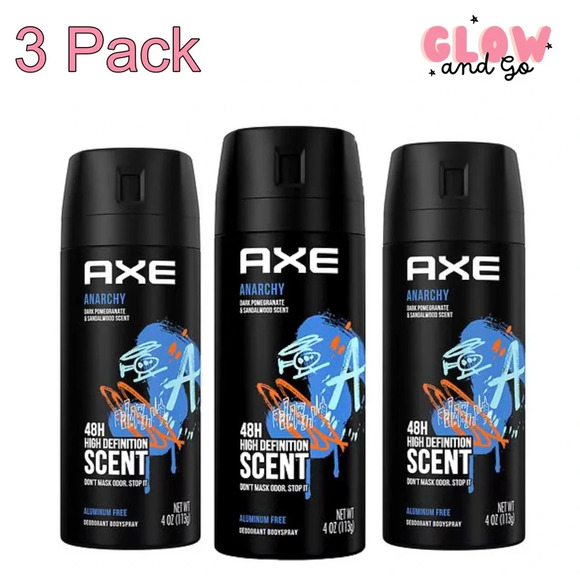 3 Axe Deodorant Body Sprays - Anarchy 4oz - Picture 1 of 3